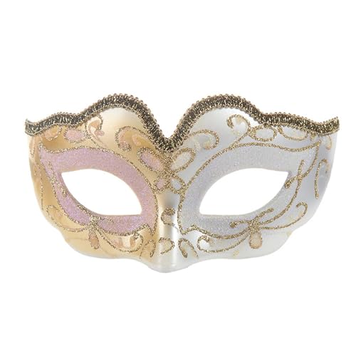 Luadnysin Masquerade Mask Maske Fasching Ball Maskenball Weiß Augenmaske Halloween Venezianische Damen Therian Gesicht Verkleidung Venedig Masken Für Karneval Alte Frau von Luadnysin
