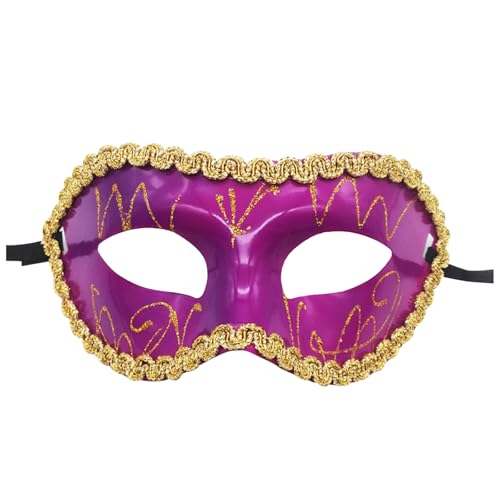 Luadnysin Masquerade Mask Maske Maskenball Frau Halloween Masken Fasching Karneval Ballmaske Venezianische-Masken Damen Venezianisch Weiß Venezianische White von Luadnysin