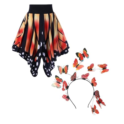 Luadnysin Schmetterling Kostüm Damen, Schmetterling Rock + Schmetterlings Stirnband, Schmetterling Kostüm Erwachsene, Schmetterling Faschingskostüme Damen Karneval Kostüm @1 von Luadnysin