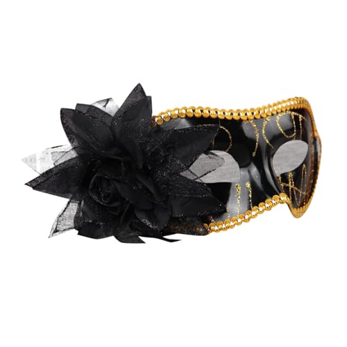 Luadnysin Venezianische Maske Damen Faschingsmasken Ball Maskenball Masken Halloween Masquerade Mask Kostüm Augenmaske Weiß Schwarz Fasching Alte Frau von Luadnysin
