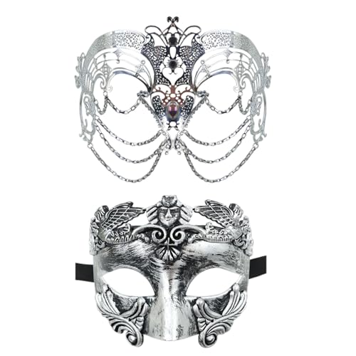 Luadnysin Venezianische Maske Herren Masquerade Mask Karneval Ballmaske Maskenball Damen Schwarz Ball Faschingsmasken Masken Venezianisch Für Frau Weiße Spitze von Luadnysin