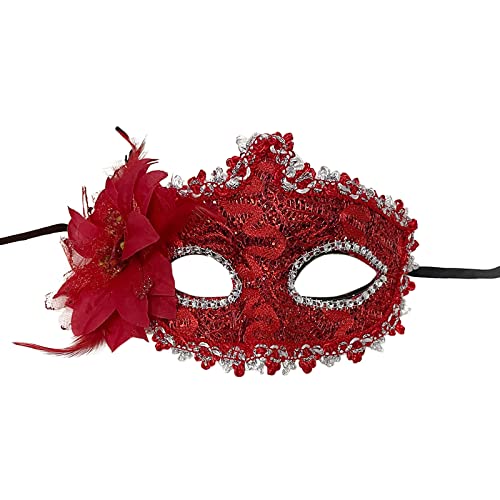 Luadnysin Venezianische Masken Maske Maskenball Frau Augenmaske Halloween Ball Therian Mask Für Hexenmaske Damen Kostüm Karneval Venezianisch Venetian Fasching Weiße Schwarz von Luadnysin
