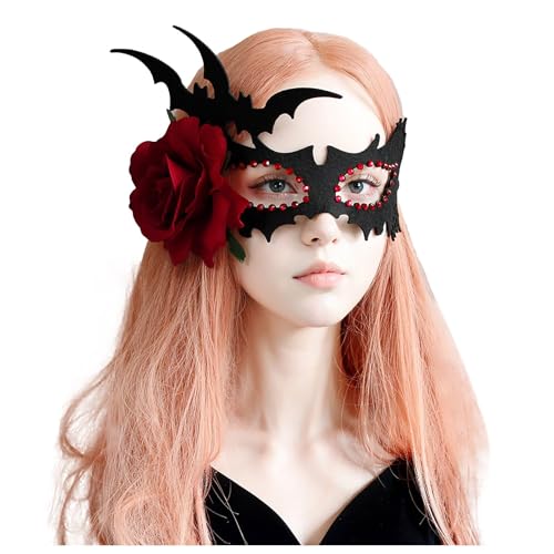 Luadnysin Venezianische Masken Masquerade Mask Maske Halloween Woman Ballmaske Venedig Karneval Damen Herren Fasching Maskenball Faschingsmasken Für Gesicht Raben von Luadnysin