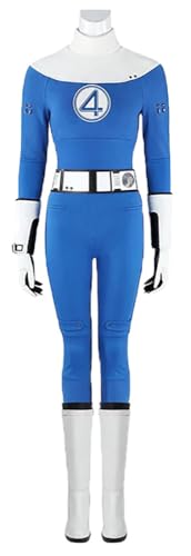Luascxu Damen Invisible Susan Storm Kostüm 3D Jumpsuit Bodysuit Frau Torch Ben Cosplay Halloween Jumpsuit (Blau 2, 190) von Luascxu