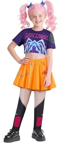 Luascxu Demon Hunters Cosplay Rumi Zoey Mira Kostüm Jacke Pant Gürtel Mädchen Idol Demon Hunters Outfits für Halloween Kostüm (Stil 2, X-Large) von Luascxu