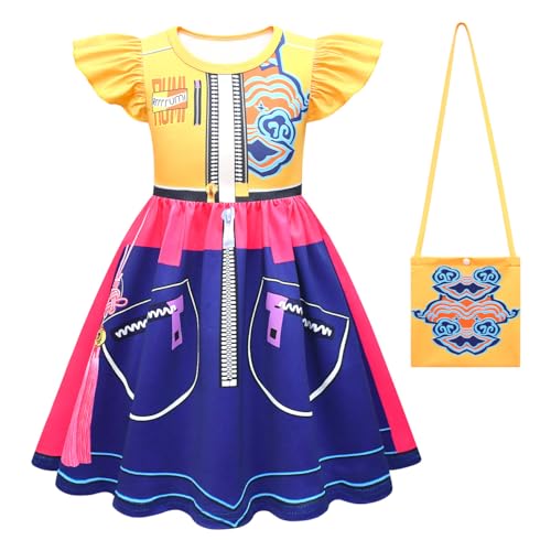 Luascxu Demon Hunters Rumi Cosplay Kleid Tasche Anzug Rumi Costume Short Sleeve Skirt for Halloween Hunters Outfits (Yellow, Small) von Luascxu