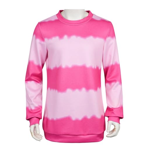 Luascxu Demon Hunters Sajaboys Baby Cosplay Rosa Striped Hemd Männer Sajaboys Kostüme long Sleeve Shirt mit Perücke für Halloween (Rosa, X-Large) von Luascxu