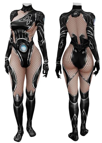 Luascxu Erwachsene Invisible Susan Storm Kostüm 3D Jumpsuit Torch Ben Cosplay Bodysuit Jumpsuit für Halloween (Stil 1, Small) von Luascxu