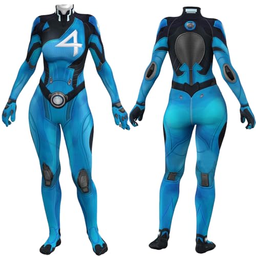 Luascxu Erwachsene Invisible Susan Storm Kostüm 3D Jumpsuit Torch Ben Cosplay Bodysuit Jumpsuit für Halloween (Stil 4, X-Small) von Luascxu
