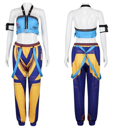Luascxu Frauen Demon Hunters Rumi Cosplay Jacke Hosen Battle Uniform Zoey Mira Kostüm Hemd Rock Kleid Perücke für Halloween (Stil 1, X-Small) von Luascxu