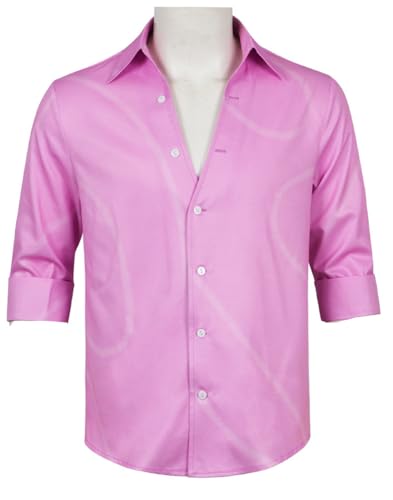 Luascxu Men Saja Boys Kpop Demon Hunters Jinu Cosplay Shirt White Mistletoe Costume Shirt Waistcoat Vest Suit for Halloween (Pink 4, XX-Large) von Luascxu