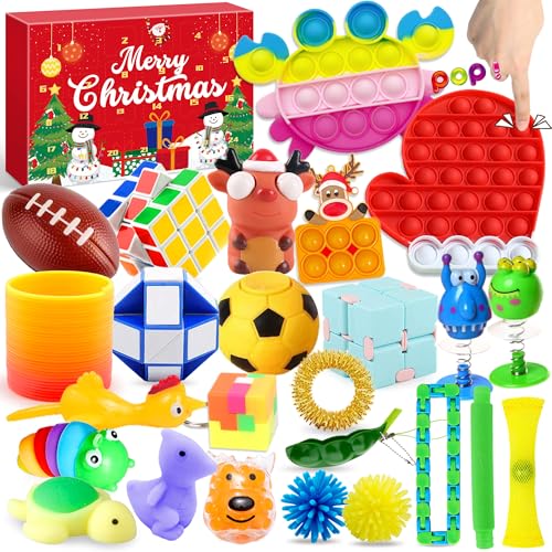Lubibi Adventskalender Fidget Toys Für Kinder, 24 Days Weihnachts Countdown Kalender, Mit 24Pc Fidget Toys, Mystery Box Anti Stress Spielzeug, Weihnachtsüberraschungsgeschenke Für Mädchen Und Jungen Lubibi Adventskalender Fidget Toys Für Kinder, 24 Days Weihnachts Countdown Kalender, Mit 24Pc Fidget Toys, Mystery Box Anti Stress Spielzeug, Weihnachtsüberraschungsgeschenke Für Mädchen Und Jungen von Lubibi