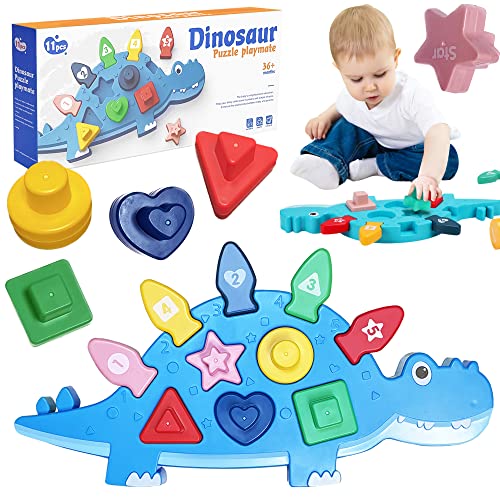 Lubibi Baby Spielzeug,Formensortierspiel Lernspielzeu,11 Stück Dinosaurier Puzzlebrett Spielkamerad,Montessori Spielzeug,Spike den feinmotorischen,Geschenk für Jungen Mädchen Lubibi Baby Spielzeug,Formensortierspiel Lernspielzeu,11 Stück Dinosaurier Puzzlebrett Spielkamerad,Montessori Spielzeug,Spike den feinmotorischen,Geschenk für Jungen Mädchen von Lubibi