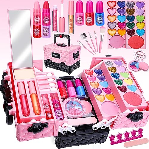 Lubibi Kinderschminke Set Mädchen mit Schminkkoffer, Waschbares&Safe Make up Spielzeug,Schminkset Spielzeug,Geburtstag Weihnachten Party Geschenke für Kinder 3456789 10 Jahre von Lubibi