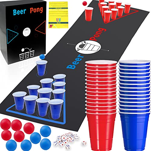 Lubibi Lustiges Trinkspiel für Erwachsene,82Pcs Beer Pong Set,Trinkspiele,Partyspiele,Splielabend,Witziges Spiel,Saufspiel,Kartenspiel für Partys,Vorglühen, Lustige Festivals Geschenk von Lubibi