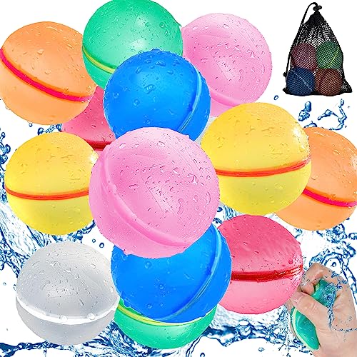 Lubibi Wasserbomben Selbstschließend Wiederverwendbar,12 Stück Schnell Befüllbare Silikon Wasserball für Kinder Erwachsene, Sommer Outdoor Bunte Mischung für Partys, Pools, Strände,Familienspiel Lubibi Wasserbomben Selbstschließend Wiederverwendbar,12 Stück Schnell Befüllbare Silikon Wasserball für Kinder Erwachsene, Sommer Outdoor Bunte Mischung für Partys, Pools, Strände,Familienspiel von Lubibi
