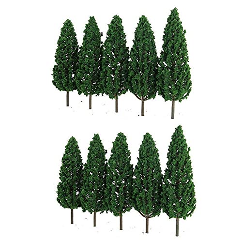 Lubrol 10 Stück Kiefernbäume 1:25, Modelleisenbahn, Baum, grünes Modell, für Maßstab oder/25, Eisenbahn-Landschaft von Lubrol