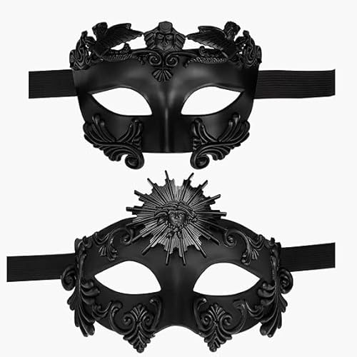 Luchild Venezianische Männer Maske 2pcs,Griechische Römische Sonnengott Schwarze Party Karnevalsmaske,Mann Maske Passend für Karneval Halloween,Weihnachten und Andere Party Anlässe Luchild Venezianische Männer Maske 2pcs,Griechische Römische Sonnengott Schwarze Party Karnevalsmaske,Mann Maske Passend für Karneval Halloween,Weihnachten und Andere Party Anlässe von Luchild