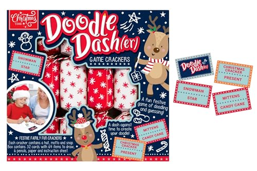 RSW International Ltd Christmas Cracker 6 Pack - Doodle Dash(er) - Family Game Crackers von Luck and Luck