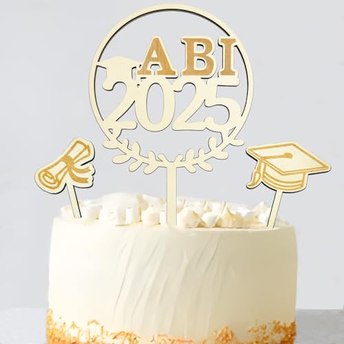 ABI 2025 Cake Topper aus Holz, 3 Stück Abitur Tortendeko, ABI 2025 Geschenk, Bestandene Prüfung Abschluss Kuchen Deko, Abschlussfeier Graduation Party Deko ABI 2025 Cake Topper aus Holz, 3 Stück Abitur Tortendeko, ABI 2025 Geschenk, Bestandene Prüfung Abschluss Kuchen Deko, Abschlussfeier Graduation Party Deko von Luckeey