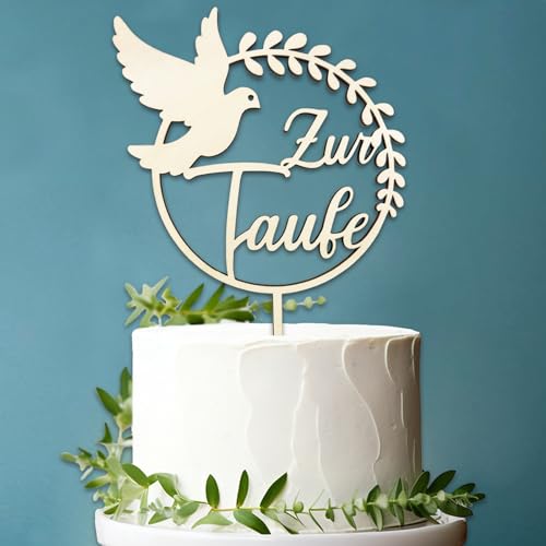 Cake Topper Zur Taufe - Holz Tortendeko für Mädchen und Junge - Torten Topper Deko Cake Topper Zur Taufe - Holz Tortendeko für Mädchen und Junge - Torten Topper Deko von Luckeey