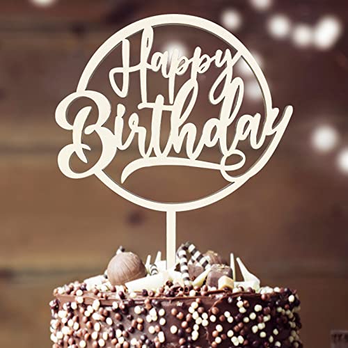 Cake Topper Happy Birthday aus Holz Kuchendeko Geburtstag, Tortendeko Geburtstag Kuchen Deko für Mädchen Junge Frauen Mann Größe 17.5x24cm Cake Topper Happy Birthday aus Holz Kuchendeko Geburtstag, Tortendeko Geburtstag Kuchen Deko für Mädchen Junge Frauen Mann Größe 17.5x24cm von Luckeey