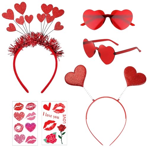 Luckeey Amor Kostüm Accessoires, 2 Pcs Haarreif Herzen+2 Pcs Herz Brille mit 2pcs Herz Tattoos, Amor Kostüm Damen für Karneval, Fasching, Valentinstag, Hochzeit, Mottoparty, Foto-Requisiten Luckeey Amor Kostüm Accessoires, 2 Pcs Haarreif Herzen+2 Pcs Herz Brille mit 2pcs Herz Tattoos, Amor Kostüm Damen für Karneval, Fasching, Valentinstag, Hochzeit, Mottoparty, Foto-Requisiten von Luckeey