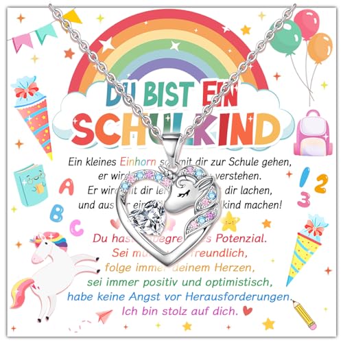 Luckeey Schulanfang Geschenke Füllung Schultüte Mädchen, Einhorn Halskette mit Karte Einschulung Geschenkbox, Schulkind 2025 Geschenk Einschulung Mädchen Erster Schultag Schuleinführung Geschenke Luckeey Schulanfang Geschenke Füllung Schultüte Mädchen, Einhorn Halskette mit Karte Einschulung Geschenkbox, Schulkind 2025 Geschenk Einschulung Mädchen Erster Schultag Schuleinführung Geschenke von Luckeey