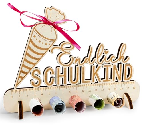 Luckeey Geschenk Einschulung Mädchen Junge, Schultüte Einschulung Geldgeschenk Holz, Kreative Endlich Schulkind 2025 Geschenk, Schulanfang Geschenke für Mädchen Jungen Luckeey Geschenk Einschulung Mädchen Junge, Schultüte Einschulung Geldgeschenk Holz, Kreative Endlich Schulkind 2025 Geschenk, Schulanfang Geschenke für Mädchen Jungen von Luckeey