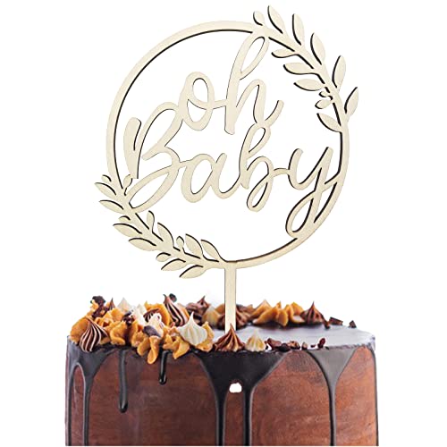 Oh Baby Cake Topper Holz, Oh Baby Kuchen Topper Babyparty Tortendeko, Kuchenstecker für Baby Shower Eine Windeltorte Gender Reveal Partydeko Oh Baby Cake Topper Holz, Oh Baby Kuchen Topper Babyparty Tortendeko, Kuchenstecker für Baby Shower Eine Windeltorte Gender Reveal Partydeko von Luckeey