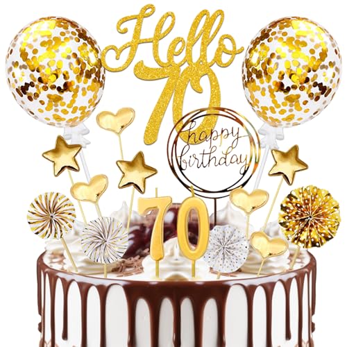 Tortendeko 70 Geburtstag Mann Frau, 20 Pcs Glitzer Tortendeko Gold Deko 70 Geburtstag Frau Mann, 70 Geburtstag Deko Cake Topper mit Geburtstagskerzen, für 70. Geburtstag Party Kuchen Deko Tortendeko 70 Geburtstag Mann Frau, 20 Pcs Glitzer Tortendeko Gold Deko 70 Geburtstag Frau Mann, 70 Geburtstag Deko Cake Topper mit Geburtstagskerzen, für 70. Geburtstag Party Kuchen Deko von Luckeey