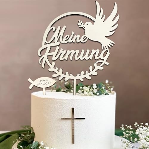 Tortendeko Firmung, Meine Firmung Cake Topper Holz & Fisch Kreuz Torten Topper, Firmung Deko Junge Mädchen Geschenke Gastgeschenke Tortendeko Firmung, Meine Firmung Cake Topper Holz & Fisch Kreuz Torten Topper, Firmung Deko Junge Mädchen Geschenke Gastgeschenke von Luckeey