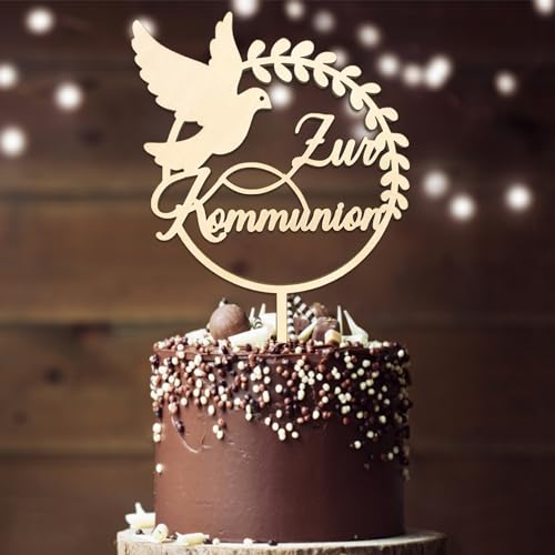 Tortendeko Kommunion, Cake Topper Zur Kommunion aus Holz, Kommunion Torten Topper, Erstkommunion Deko Junge Mädchen Geschenke Gastgeschenke, Kommunionsgeschenke Tortendeko Kommunion, Cake Topper Zur Kommunion aus Holz, Kommunion Torten Topper, Erstkommunion Deko Junge Mädchen Geschenke Gastgeschenke, Kommunionsgeschenke von Luckeey