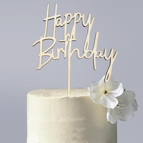 Tortenstecker Happy Birthday Cake Topper aus Holz Kuchendeko Geburtstag, Kuchen Deko für Mädchen Jungen Frauen Mann Größe 23.5 x 17cm, Beige Tortenstecker Happy Birthday Cake Topper aus Holz Kuchendeko Geburtstag, Kuchen Deko für Mädchen Jungen Frauen Mann Größe 23.5 x 17cm, Beige von Luckeey