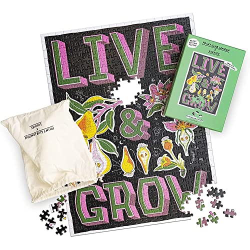 Luckies of London PCJCLIV Print Club London X Luckies Live and Grow 500 Teile Lustiges Erwachsenenpuzzle | Jacqueline Colley Artist Edition, Mehrfarbig, 61 x 46 cm von Luckies of London