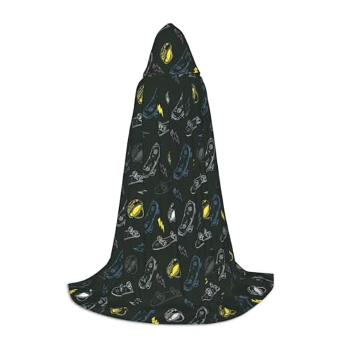 Graffiti-Skateboard-Druck, Halloween-Kostüm, Kapuzenumhang für Männer und Frauen, Party, Cosplay, Zauberer, Hexe, Wikinger Graffiti-Skateboard-Druck, Halloween-Kostüm, Kapuzenumhang für Männer und Frauen, Party, Cosplay, Zauberer, Hexe, Wikinger von Luckily&Day