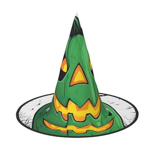 Grüner Geist Halloween Kürbis Druck Halloween Hexenhut Einzigartiger Steeple Top Kostüm Hut für Frauen Party Dekoration Grüner Geist Halloween Kürbis Druck Halloween Hexenhut Einzigartiger Steeple Top Kostüm Hut für Frauen Party Dekoration von Luckily&Day
