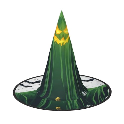 Grüner Geist Horror Halloween Druck Halloween Hexenhut Einzigartiger Steeple Top Kostüm Hut für Festival Dekoration von Luckily&Day