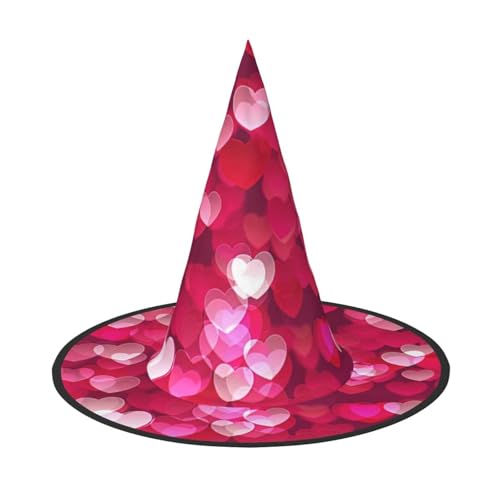 Halloween-Hexenhut mit Herz-Aufdruck, Steeple-Top-Kostüm, Zubehör, Kopfbedeckung für Party, Cosplay Halloween-Hexenhut mit Herz-Aufdruck, Steeple-Top-Kostüm, Zubehör, Kopfbedeckung für Party, Cosplay von Luckily&Day