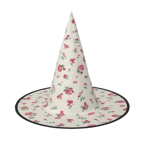 Hübscher süßer roter Kirsch-Druck, Halloween-Hexenhut, einzigartiger Steeple-Top-Kostüm, Hut für Party, Festival, Dekoration Hübscher süßer roter Kirsch-Druck, Halloween-Hexenhut, einzigartiger Steeple-Top-Kostüm, Hut für Party, Festival, Dekoration von Luckily&Day