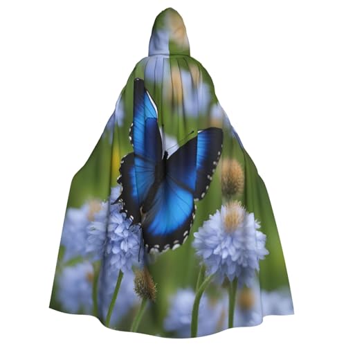 Luckily&Day Blauer Schmetterlingsaufdruck, Wikinger-Kostüm, Umhang für Herren und Damen, Halloween-Umhang, Cosplay, Zauberer, Hexe, Kapuzenmantel Luckily&Day Blauer Schmetterlingsaufdruck, Wikinger-Kostüm, Umhang für Herren und Damen, Halloween-Umhang, Cosplay, Zauberer, Hexe, Kapuzenmantel von Luckily&Day