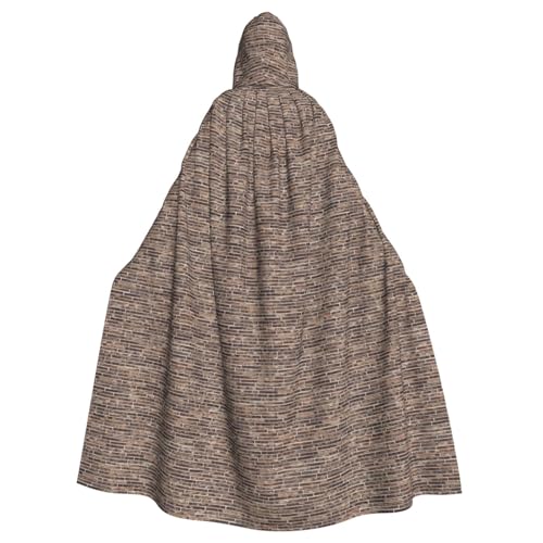 Luckily&Day Brick Wall Print Halloween Cape for Adult Cosplay Wizard Witch Viking Costume Hooded Cloak Oversized Hat von Luckily&Day