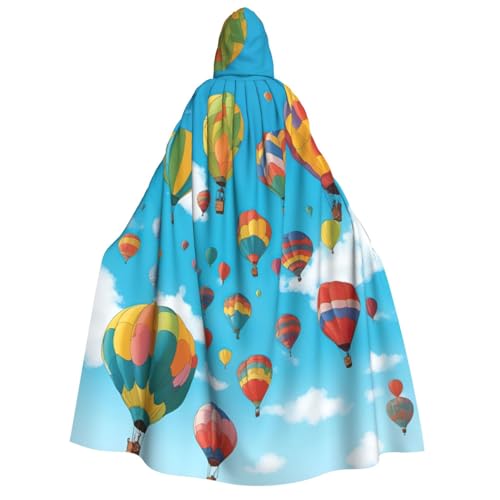 Luckily&Day Bunte Luftballons mit blauem Himmel, Halloween-Kostüm, Kapuzenumhang für Cosplay, Zauberer, Hexe, Wikinger, Robe, Umhang Luckily&Day Bunte Luftballons mit blauem Himmel, Halloween-Kostüm, Kapuzenumhang für Cosplay, Zauberer, Hexe, Wikinger, Robe, Umhang von Luckily&Day