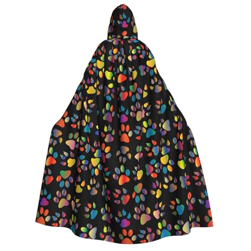 Luckily&Day Buntes Halloween-Kostüm mit Hundepfotenabdruck, Umhang mit Kapuze, Umhang für Erwachsene, Cosplay, Zauberer, Hexe, Wikinger, Gewand Luckily&Day Buntes Halloween-Kostüm mit Hundepfotenabdruck, Umhang mit Kapuze, Umhang für Erwachsene, Cosplay, Zauberer, Hexe, Wikinger, Gewand von Luckily&Day