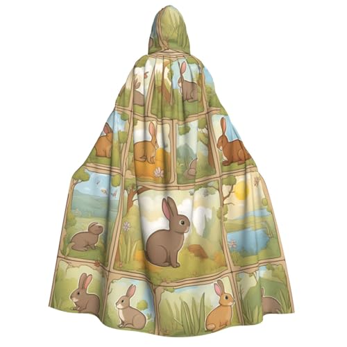 Luckily&Day Cartoon-Umhang mit niedlichem Tier-Hasen-Druck, Halloween-Kostüm, Umhang mit Kapuze, Umhang für Cosplay, Zauberer, Hexe, Wikinger, Robe, Umhang Luckily&Day Cartoon-Umhang mit niedlichem Tier-Hasen-Druck, Halloween-Kostüm, Umhang mit Kapuze, Umhang für Cosplay, Zauberer, Hexe, Wikinger, Robe, Umhang von Luckily&Day