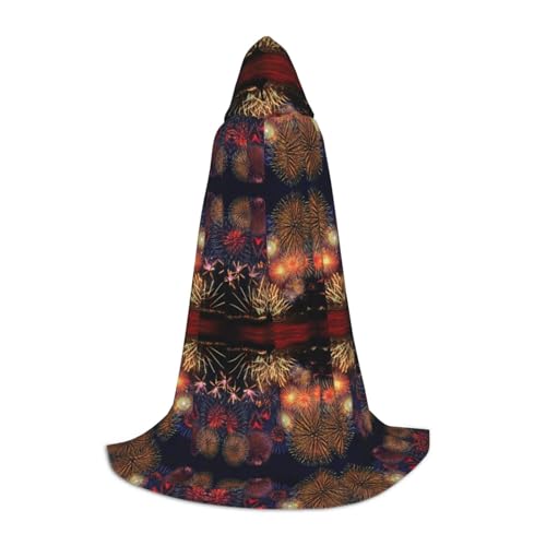 Luckily&Day Feuerwerk-Druck, Halloween-Kostüm, Kapuzenumhang, Umhang für Männer und Frauen, Party, Cosplay, Zauberer, Hexe, Wikinger, Robe Luckily&Day Feuerwerk-Druck, Halloween-Kostüm, Kapuzenumhang, Umhang für Männer und Frauen, Party, Cosplay, Zauberer, Hexe, Wikinger, Robe von Luckily&Day