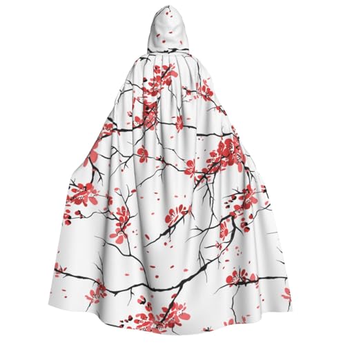 Luckily&Day Filigraner Kirschblüten-Druck, Halloween-Kostüm, Kapuzenumhang für Cosplay, Zauberer, Hexe, Wikinger, Robe, Umhang Luckily&Day Filigraner Kirschblüten-Druck, Halloween-Kostüm, Kapuzenumhang für Cosplay, Zauberer, Hexe, Wikinger, Robe, Umhang von Luckily&Day