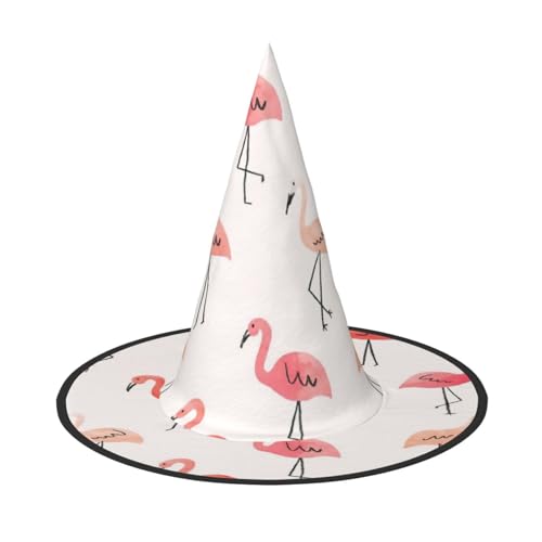 Luckily&Day Flamingo Druck Halloween Hexenhut Einzigartiger Steeple Top Kostüm Hut für Frauen Party Festival Dekoration Luckily&Day Flamingo Druck Halloween Hexenhut Einzigartiger Steeple Top Kostüm Hut für Frauen Party Festival Dekoration von Luckily&Day
