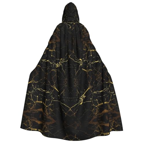 Luckily&Day Gold/Schwarz Tapetendruck, Halloween-Kostüm, Kapuzenumhang für Erwachsene, Cosplay, Zauberer, Hexe, Wikinger, Robe, Umhang Luckily&Day Gold/Schwarz Tapetendruck, Halloween-Kostüm, Kapuzenumhang für Erwachsene, Cosplay, Zauberer, Hexe, Wikinger, Robe, Umhang von Luckily&Day