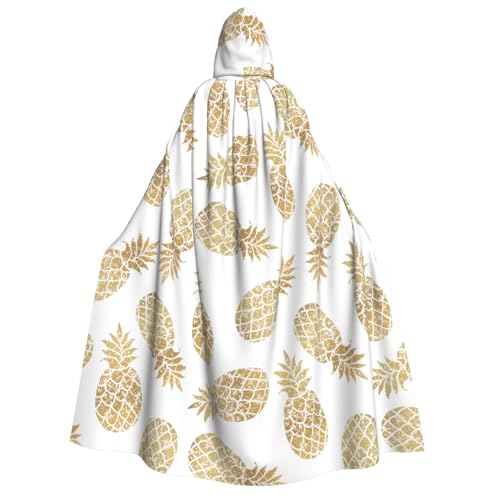 Luckily&Day Goldener Ananas-Hintergrund, Druck, Halloween-Kostüm, Kapuzenumhang für Cosplay, Zauberer, Hexe, Wikinger, Robe, Umhang Luckily&Day Goldener Ananas-Hintergrund, Druck, Halloween-Kostüm, Kapuzenumhang für Cosplay, Zauberer, Hexe, Wikinger, Robe, Umhang von Luckily&Day